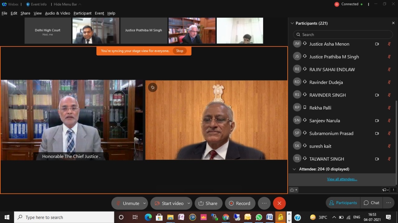 A Webinar on Contribution of Law and farewell of Hon'ble Mr. Justice JR Midha.
